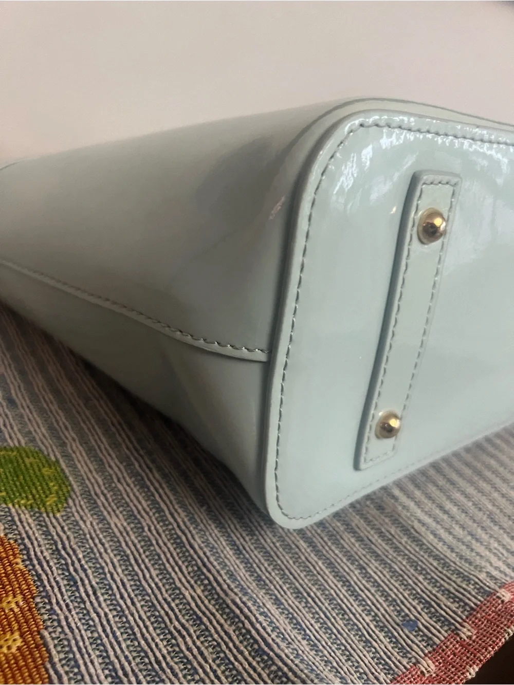 Dooney & Bourke Beacon Patent Leather Tote Light Blue